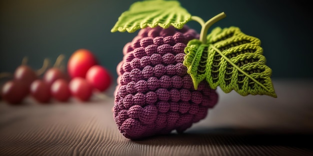 Foto druivenvorm gehaakte kunstillustratie gevuld met kleuren