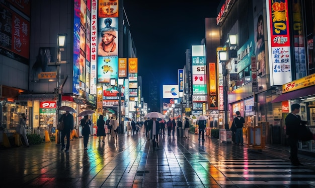 drukke nacht uitzicht in Japan stad