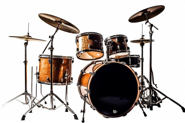 Photo drum kit white background