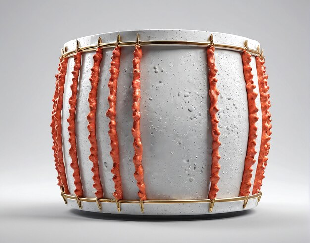 Photo a drum made out of concrete and orange paint