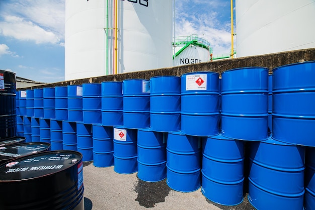 Drum oil stock barrels blue horizontal or chemical put