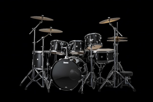 Drum set on dark stage background Neural network AI generated art