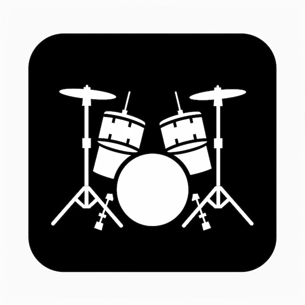 Photo a drum set with a black background with a picture of a drum set