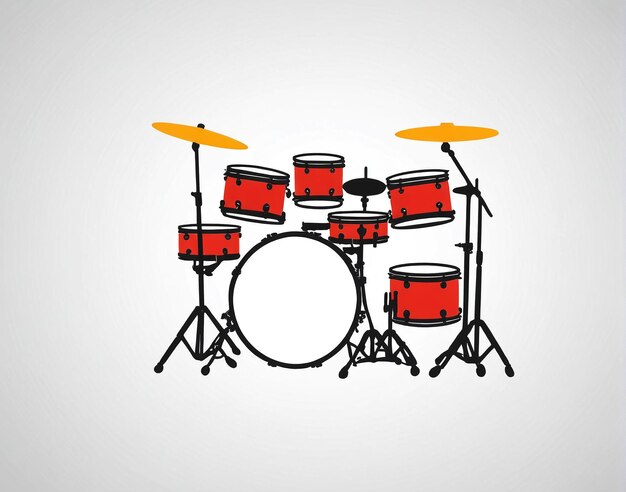 Photo a drum set with a white background