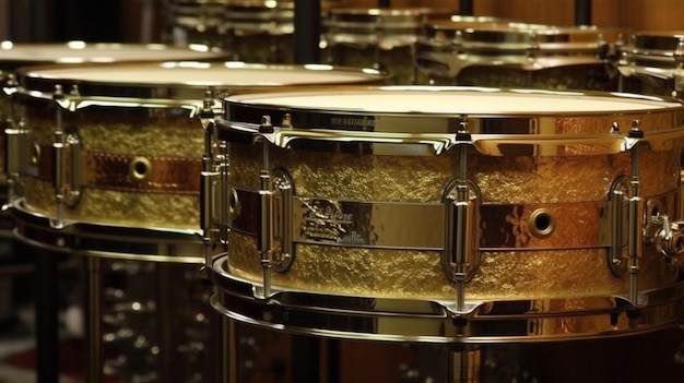 A drum set with the word drum on it