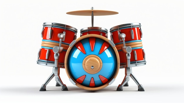 Drum white background