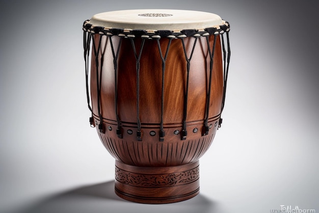 A drum with the word djembe on it