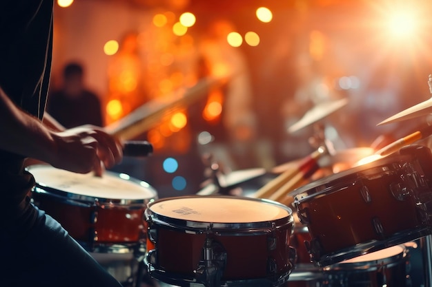 Drumming Up a Beat Intense Performance Closeup