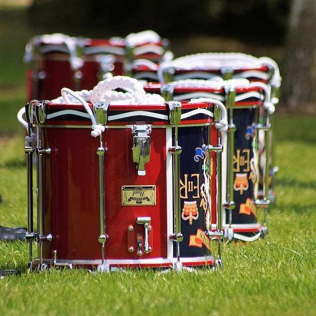 Photo drums on grassy field