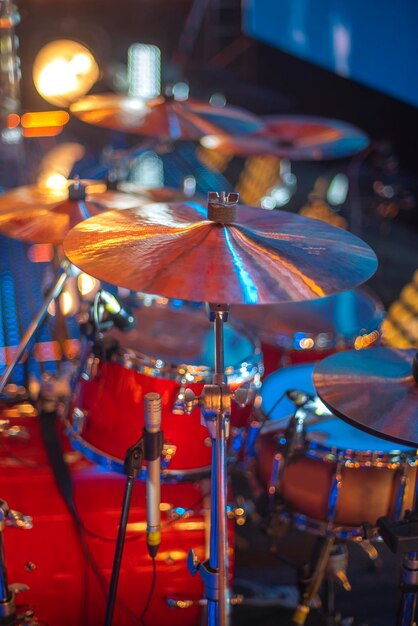 Photo drums on stage before a concert