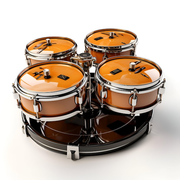 Drums on a white background 3d render Computer generated image