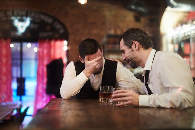 drunk business people in pub