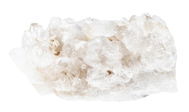 Photo druse of clear quartz mineral isolate