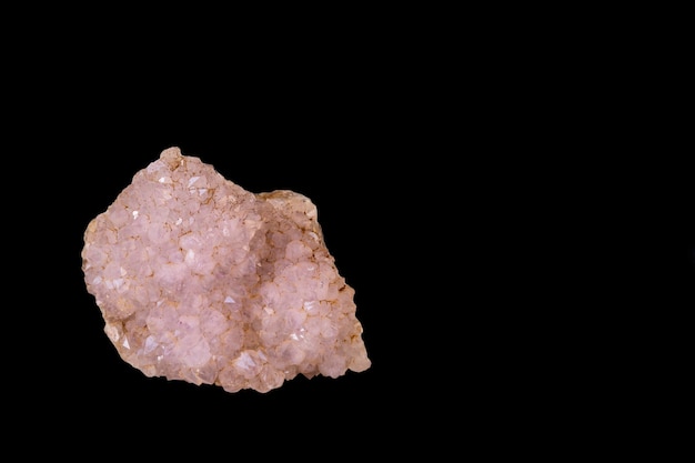 Druse rose quartz isolated with copy space