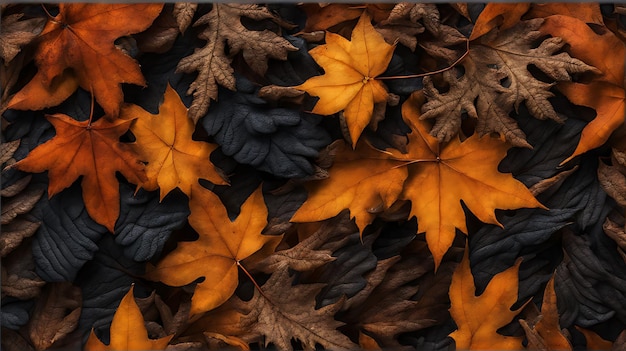 Dry autumn foliage pattern texture