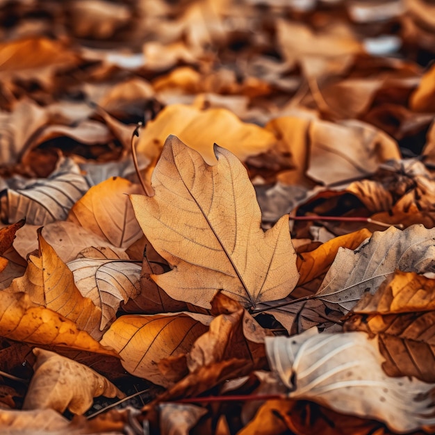 自然の中の乾燥した紅葉