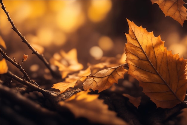 Dry autumn leaves