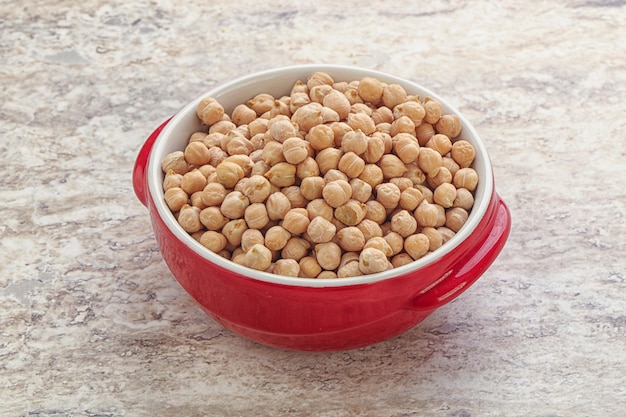 Dry Chickpea beans for cooking in the bowl