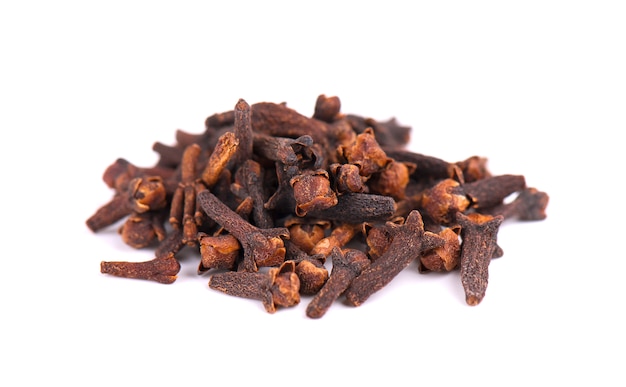 Dry clove isolated on white space. Fragrant spices