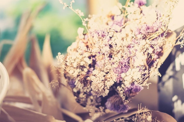 Fiore di erba di colore secco per la decorazione d'interni bouquet di fiori di lavanda