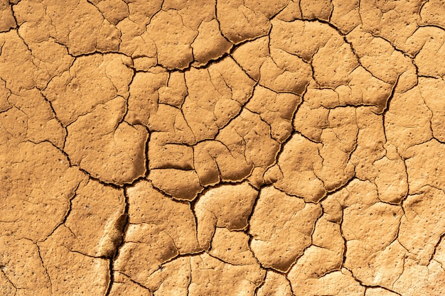Фото Текстура сухой глины с трещинами. последствия глобального потепления. изменение климата
