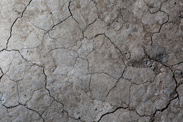 Struttura al suolo della terra incrinata asciutta. nessun deserto d'irrigazione.