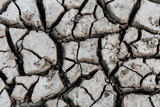 Dry and cracked ground global warming concept