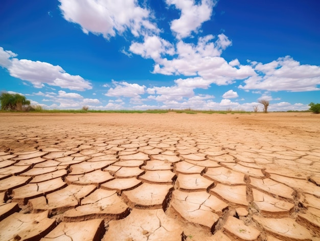 Dry and cracked land