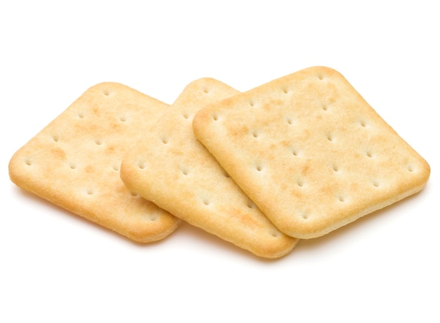 Dry cracker cookies isolated on white background cutout