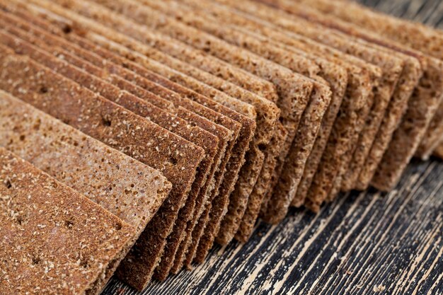 Dry crusty bread made from rye flour with coriander, thin bread as a dietary food