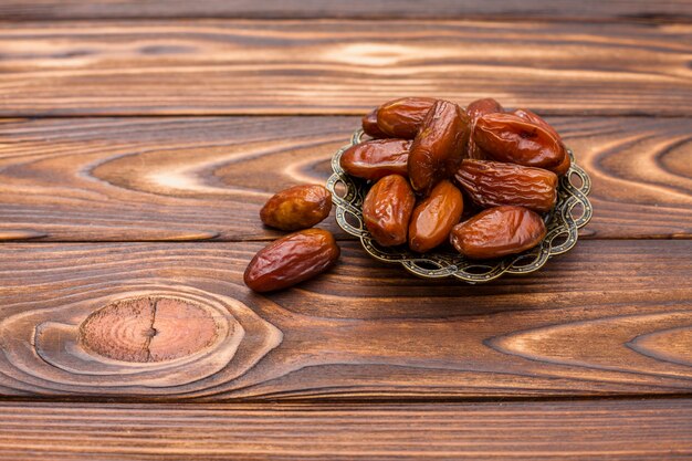 Dry dates on saucer