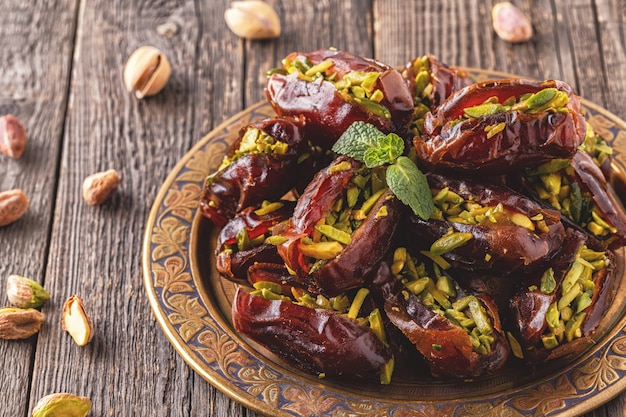 Dry dates stuffed with pistachios