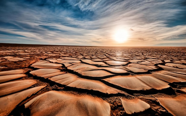 Photo dry desert landscape ai generated image