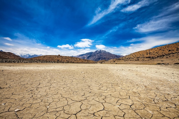 Dry Dhankar lake. Dhankar, Spiti valley, Himachal Pradesh, India