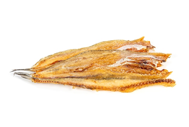 Dry fish isolated on white background