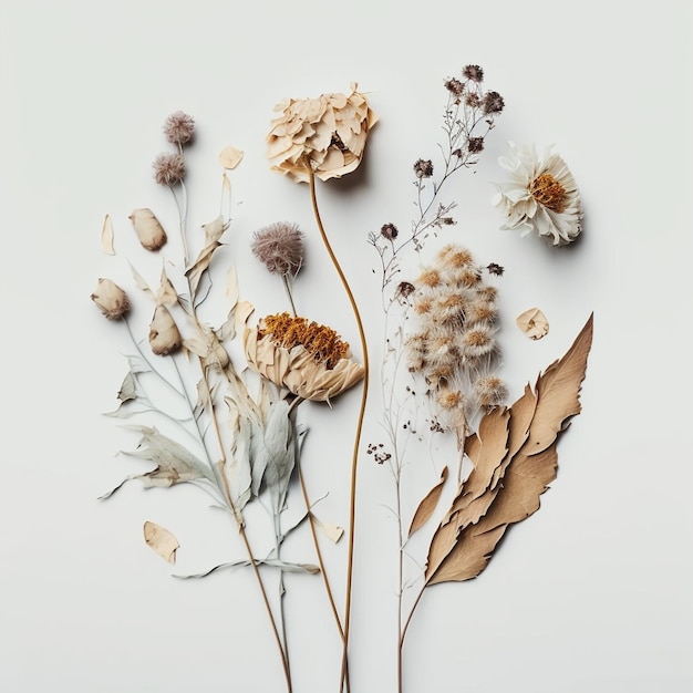 Dry flower isolated on white background