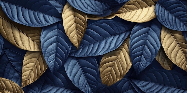 Dry Gold Blue leaves Surface textured background realism realistic hyper realistic Generative AI image weber