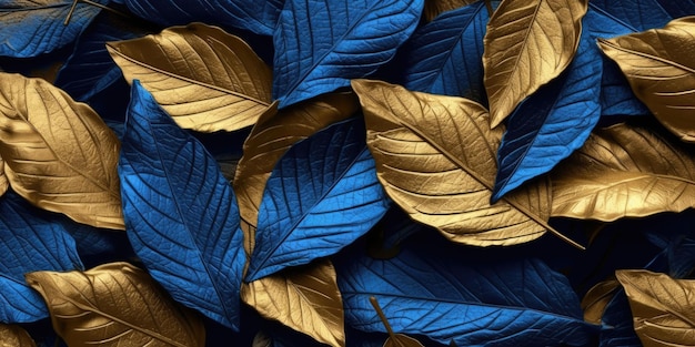 Dry Gold Blue leaves Surface textured background realism realistic hyper realistic Generative AI image weber