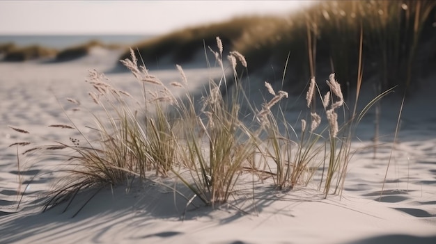 乾いた草と砂の背景 イラスト AI GenerativexA