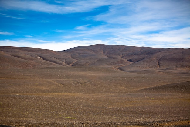 Campo di ghiaia secca paesaggio dell'islanda centrale