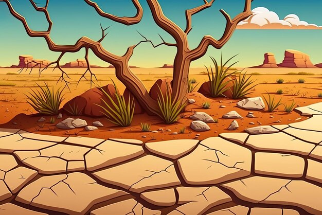 Photo the dry ground's roughness caused cracks