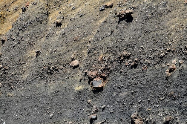 乾燥硬化した火山溶岩