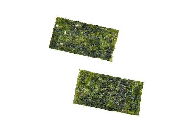 Dry japanese organic seaweed isolated on white background