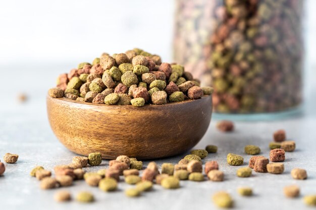 Dry kibble animal food dried food for cats or dogs