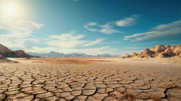 The dry lake is a clear sign of global warming