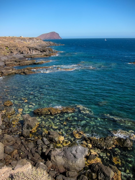 Dry Lava Coast Beach in the Atlantic Ocean