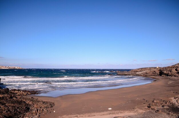 Dry Lava Coast Beach in the Atlantic Ocean