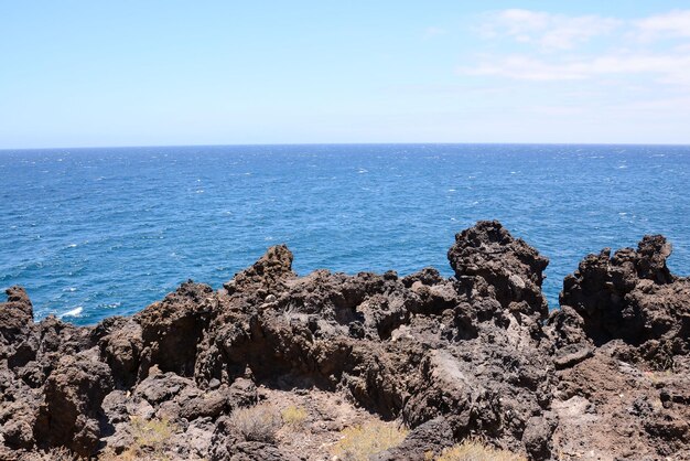 Dry Lava Coast Beach in the Atlantic Ocean