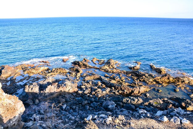 Dry Lava Coast Beach in the Atlantic Ocean