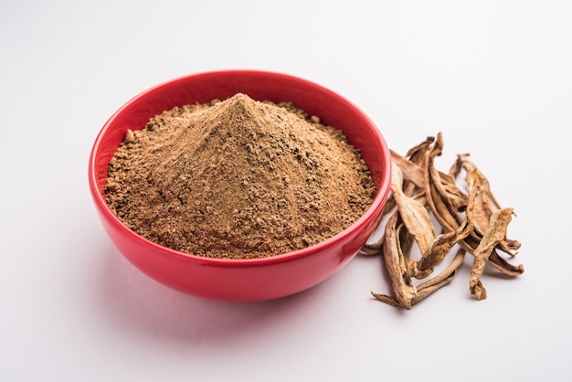 Dry mango powder also known as Amchoor or Amchur, it's an Indian Spice with dried fruit